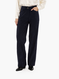 Pantalone Gaia a palazzo in velluto blu