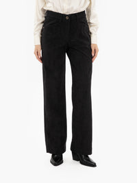 Pantalone Gaia a palazzo in velluto nero