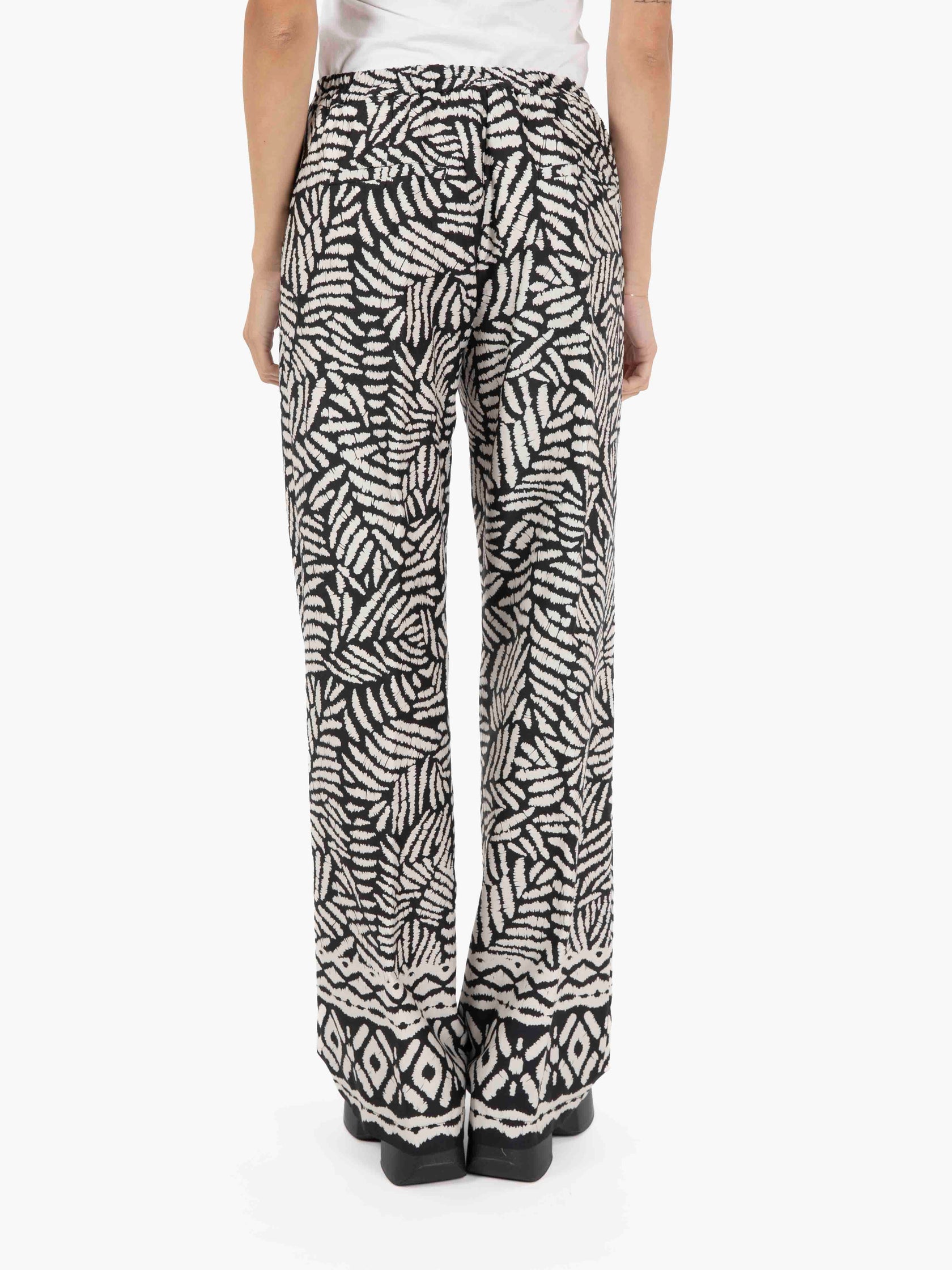 Pantalone in cotone bianco / nero