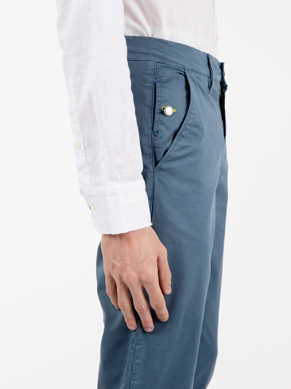 Pantalone in twill carta da zucchero blu