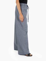 STIMM - Pantalone palazzo con coulisse blu