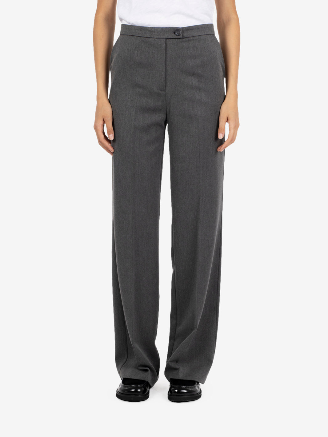 Dark grey straight trousers