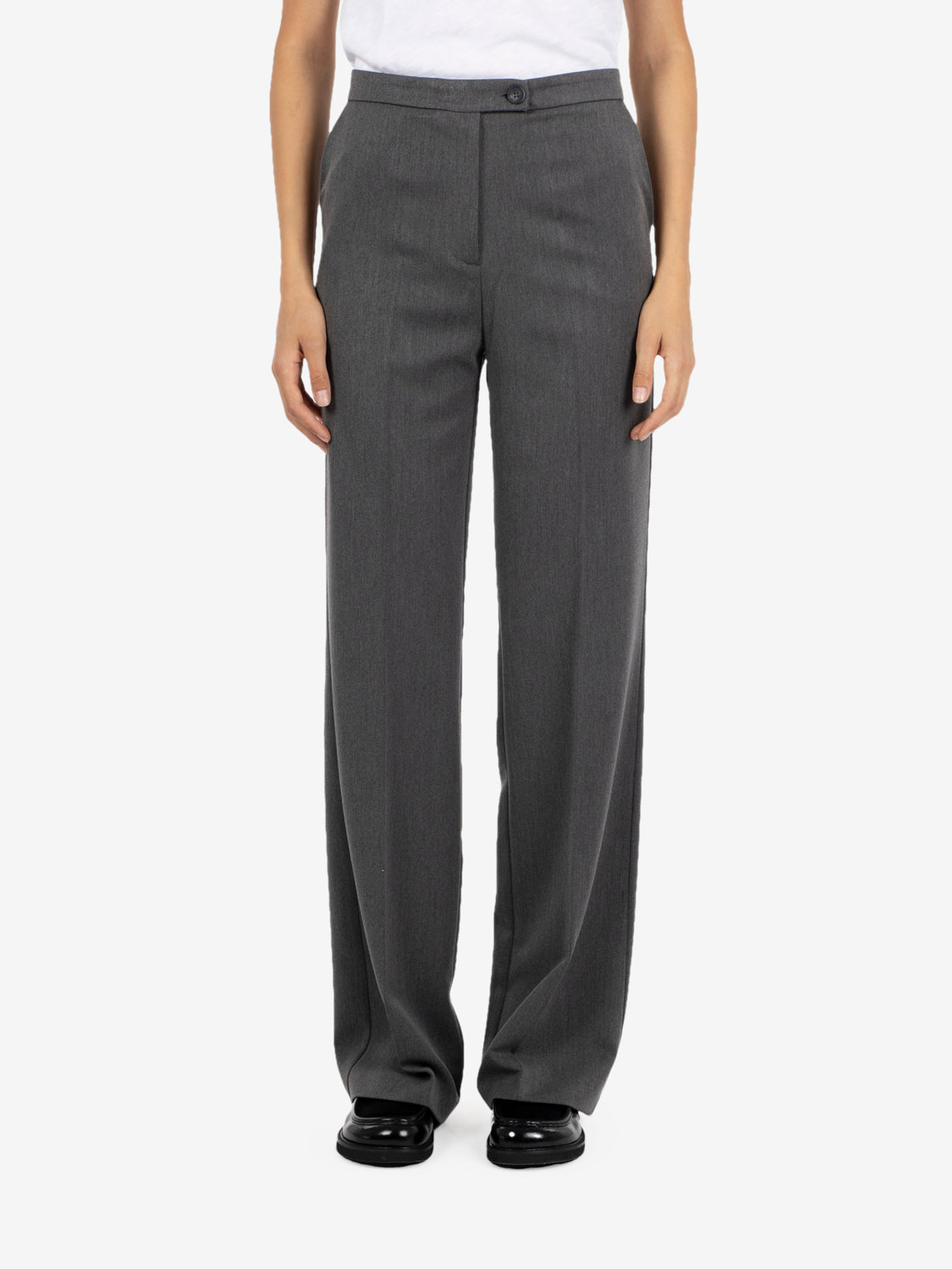 Dark grey straight trousers