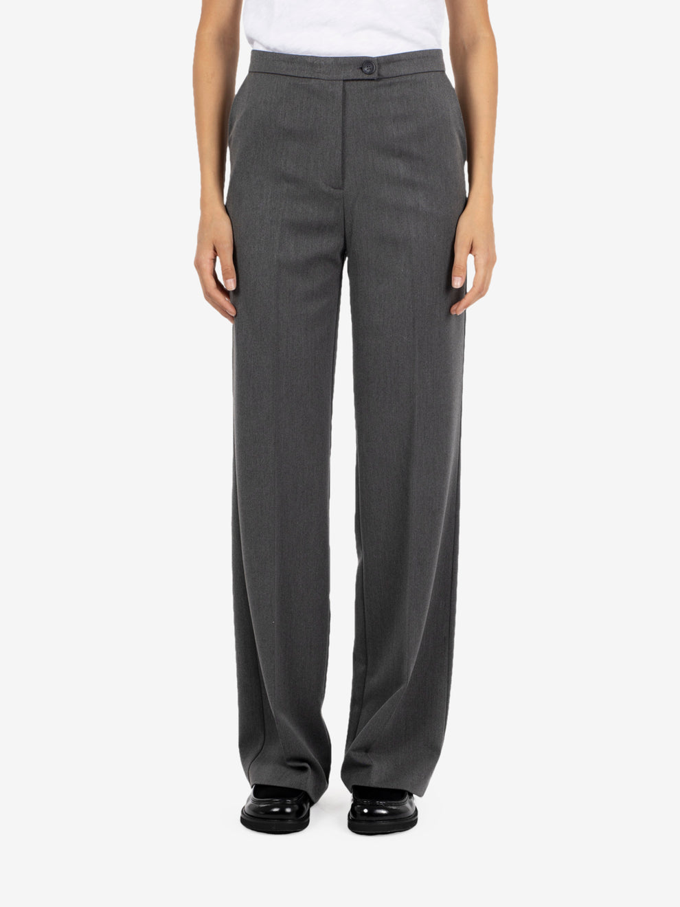 Dark grey straight trousers