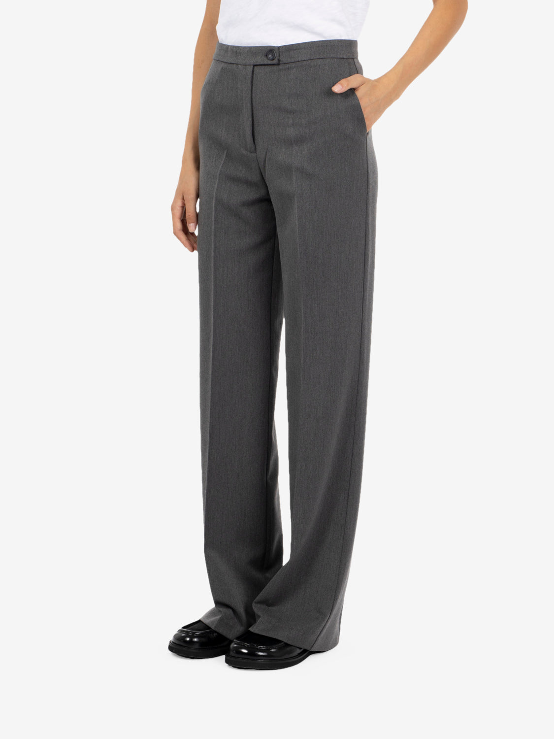 Dark grey straight trousers