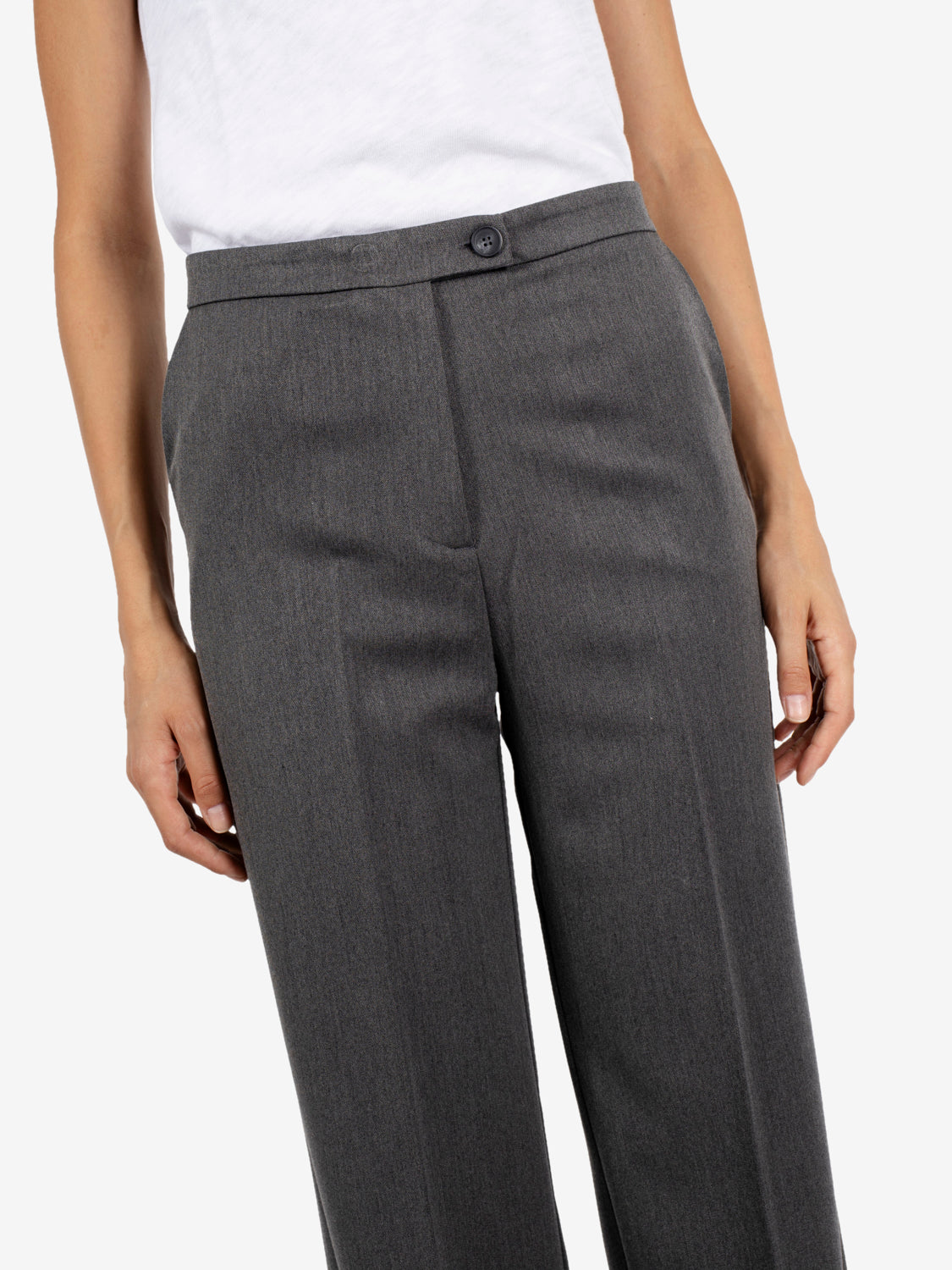 Dark grey straight trousers
