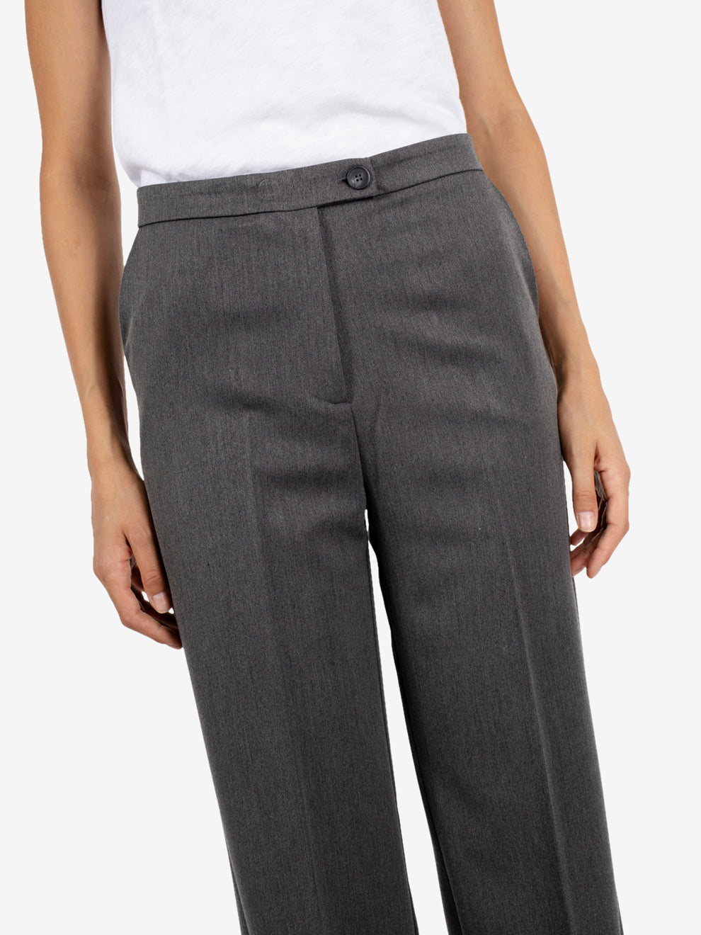 Dark grey straight trousers