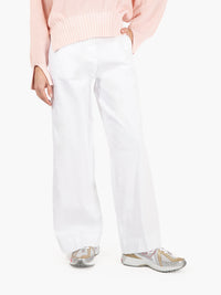 White cotton palazzo trousers