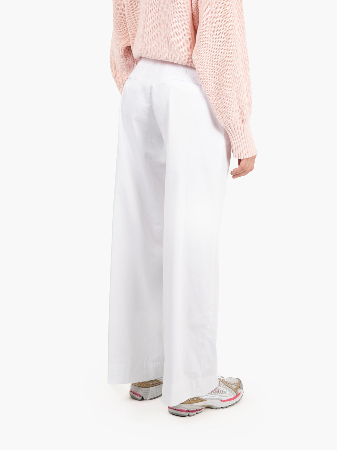 Pantalone palazzo in cotone bianco