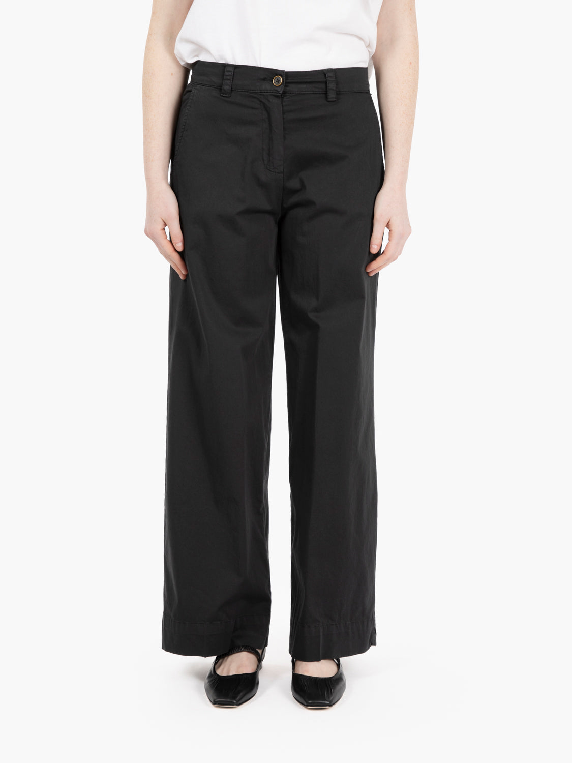 Pantalone palazzo in cotone nero