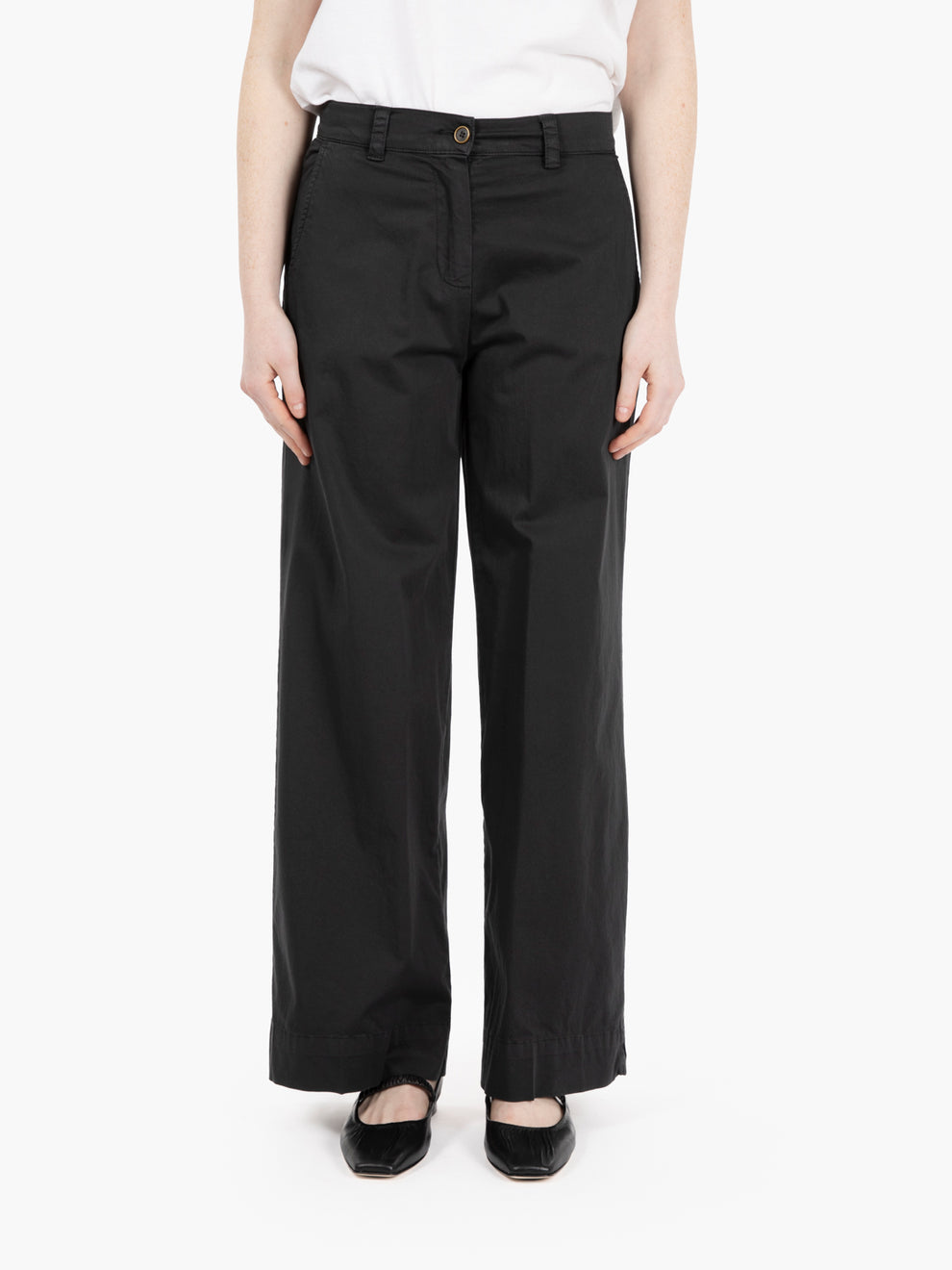 Pantalone palazzo in cotone nero