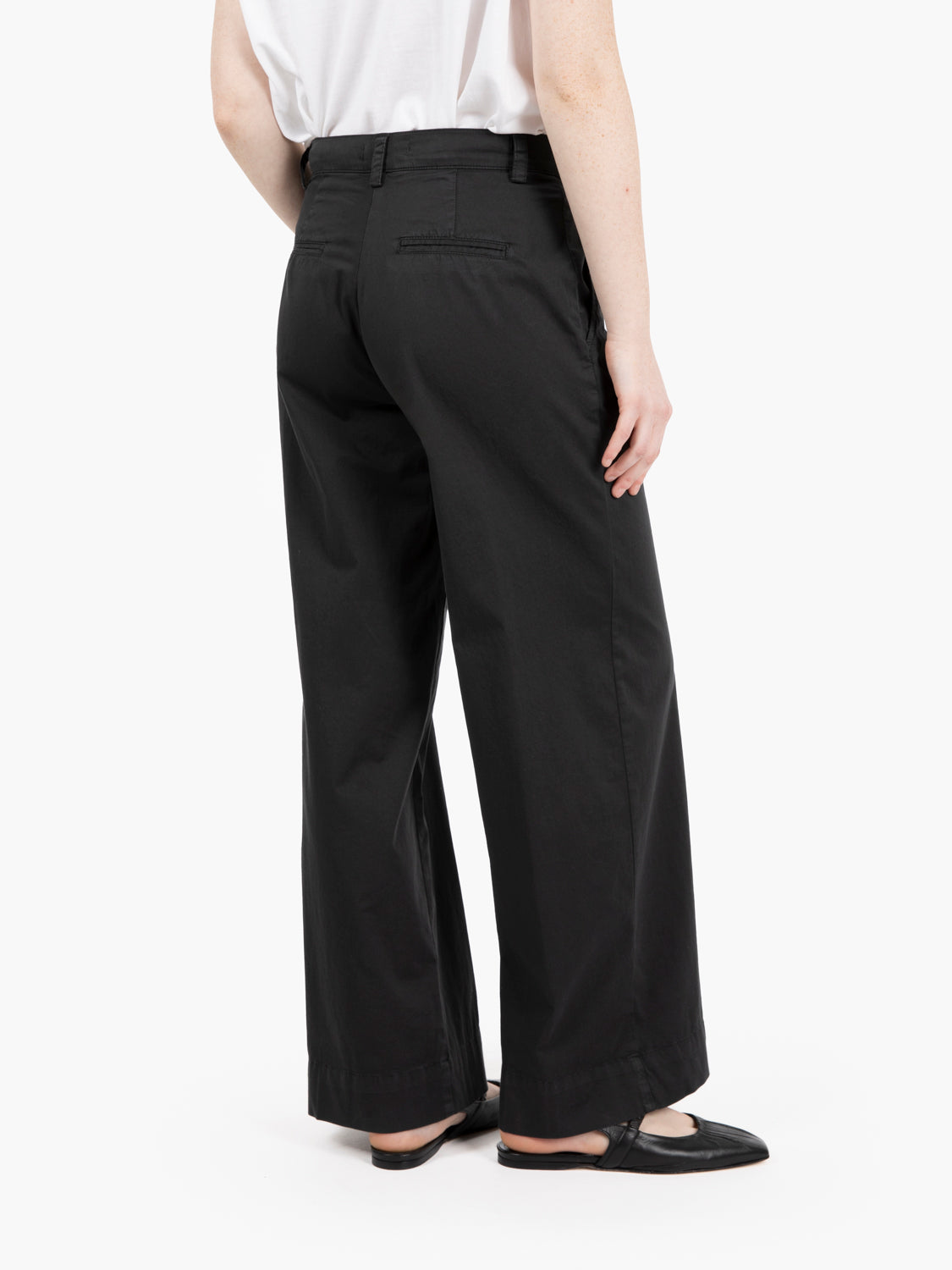 Pantalone palazzo in cotone nero