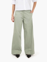 Green cotton palazzo pants