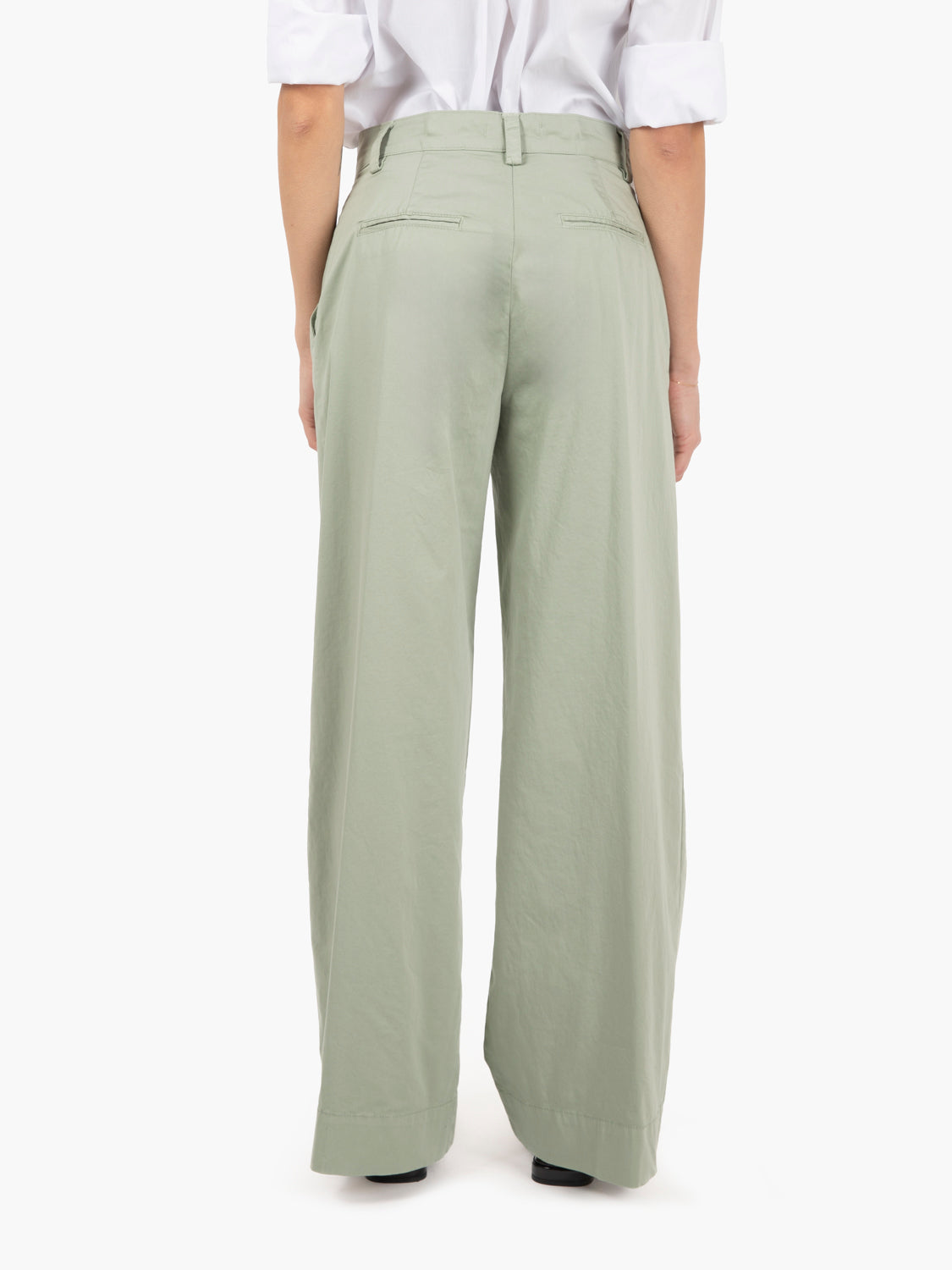 Pantalone palazzo in cotone verdi