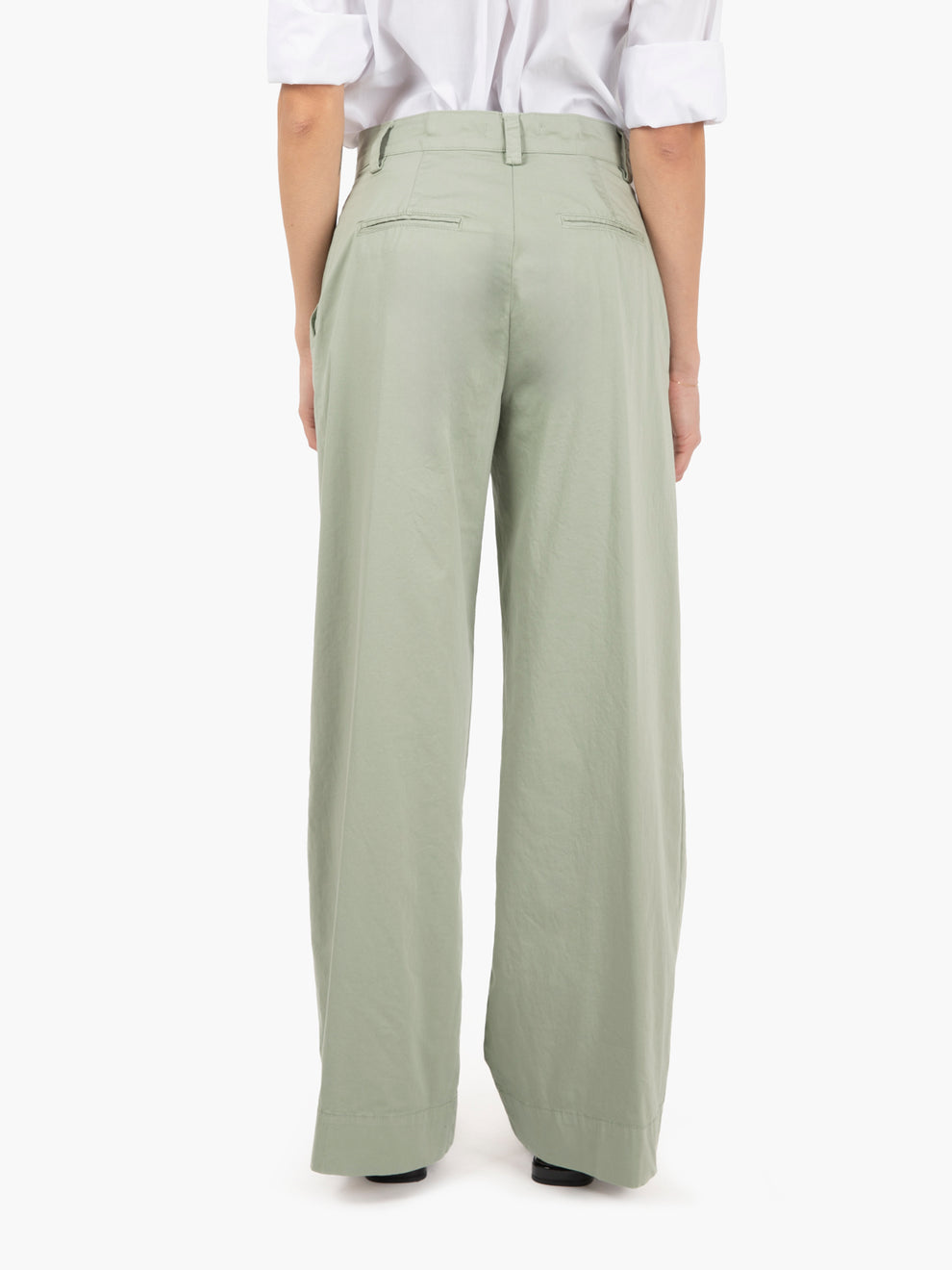 Pantalone palazzo in cotone verdi