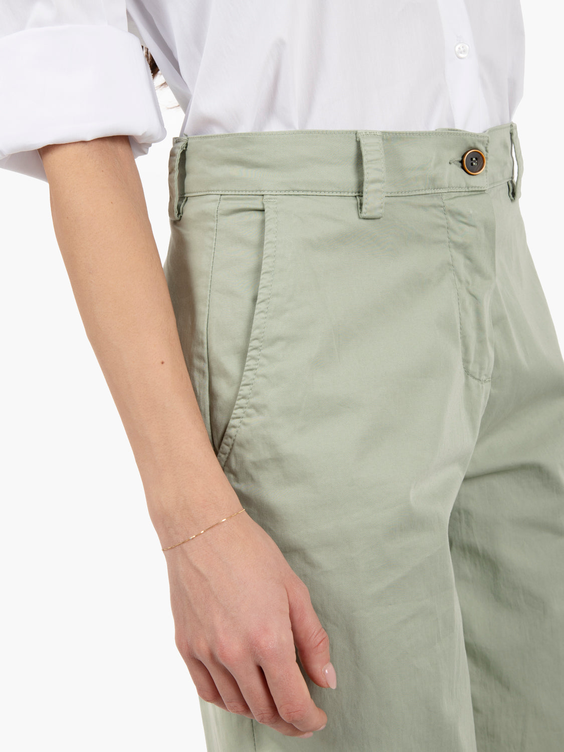 Pantalone palazzo in cotone verdi