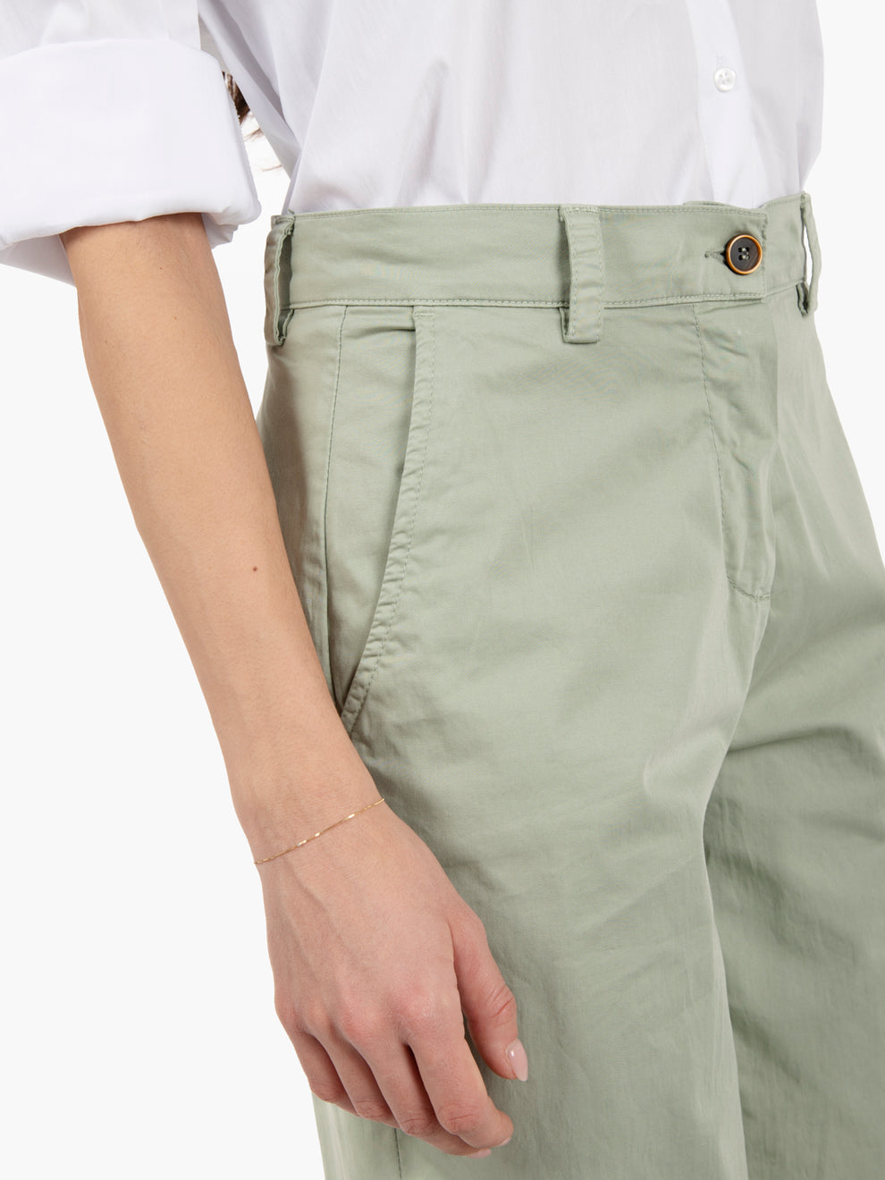 Pantalone palazzo in cotone verdi