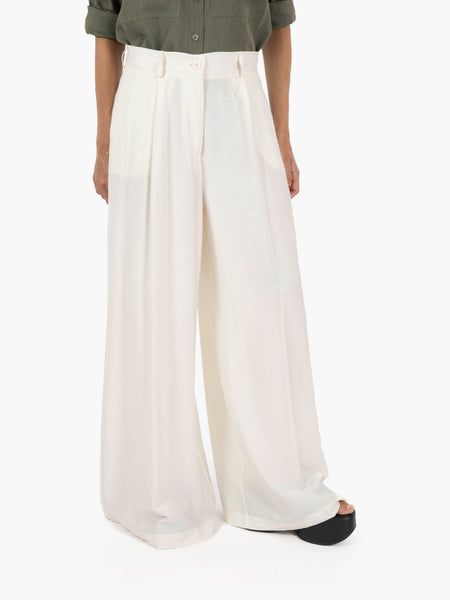 Pantalone palazzo misto viscosa milk