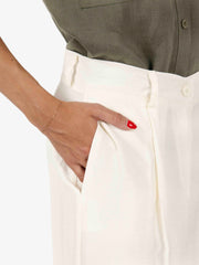 STIMM - Pantalone palazzo misto viscosa milk