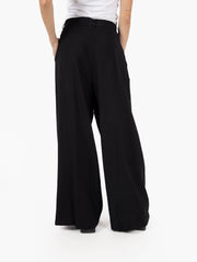 STIMM - Pantalone palazzo misto viscosa nero