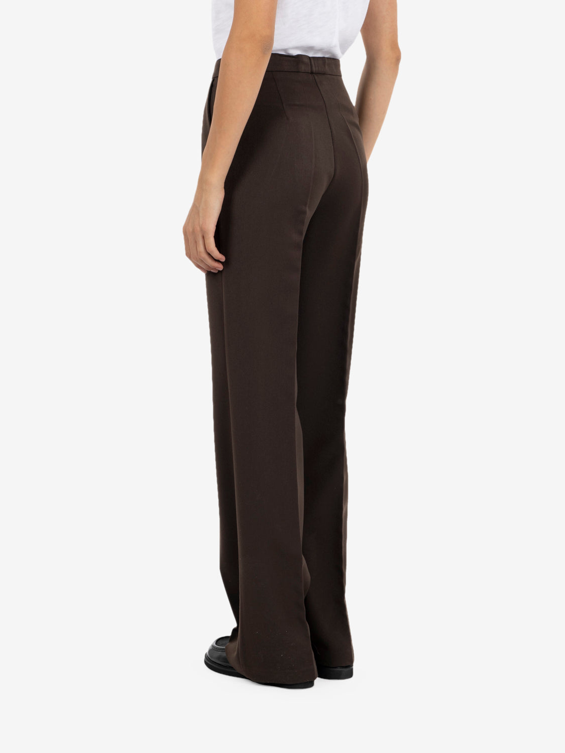 Dark brown straight trousers