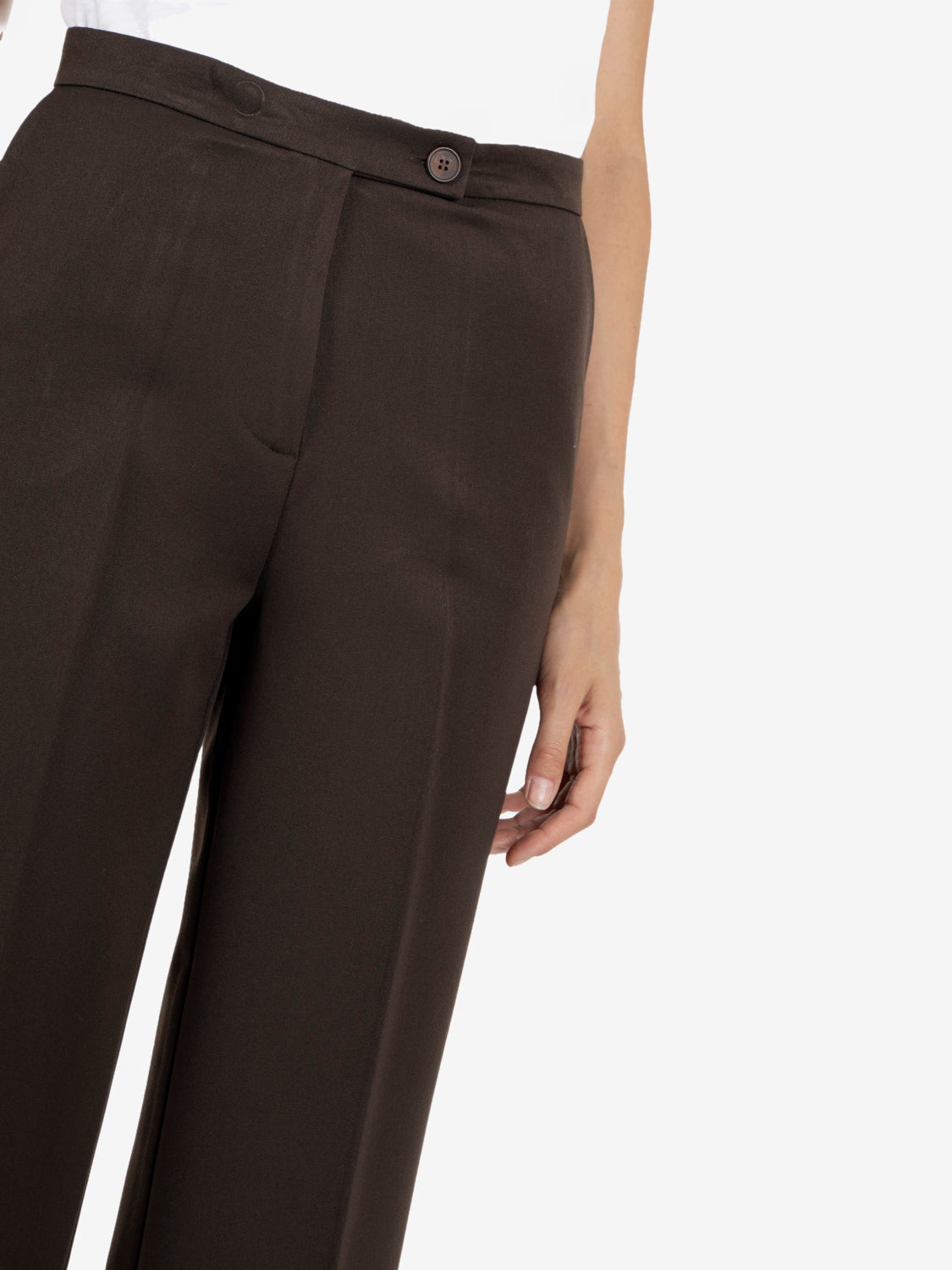 Dark brown straight trousers