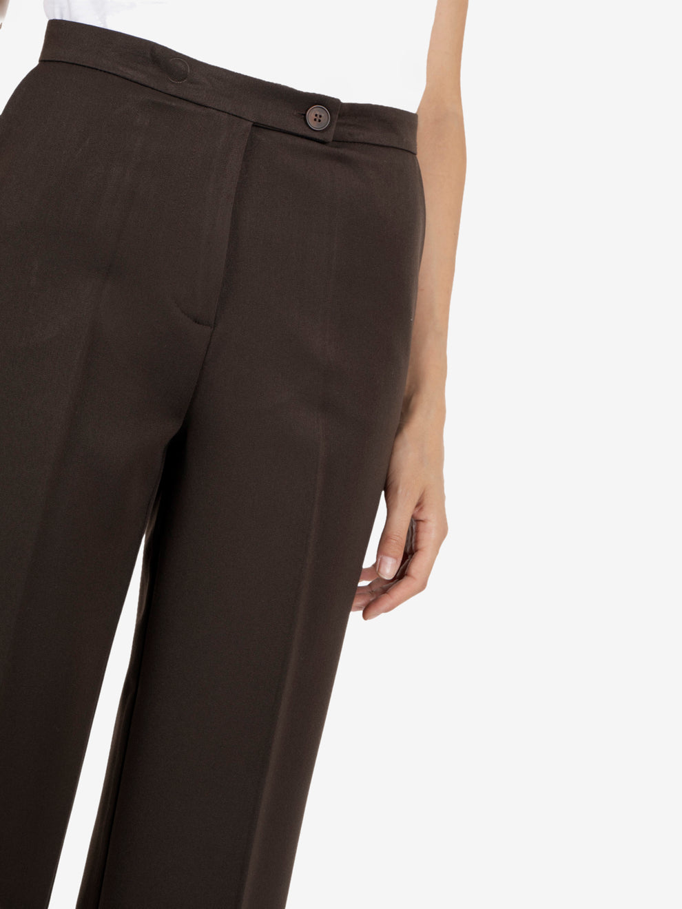 Dark brown straight trousers