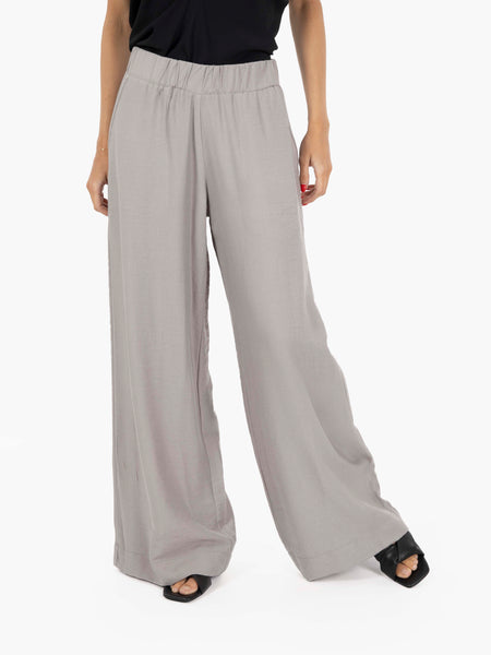 Pantalone Sarah a palazzo fluido grigio