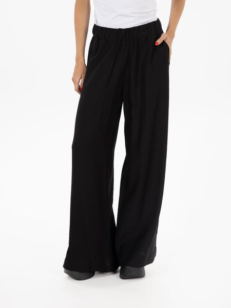 Pantalone Sarah a palazzo fluido nero
