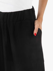 STIMM - Pantalone Sarah a palazzo fluido nero