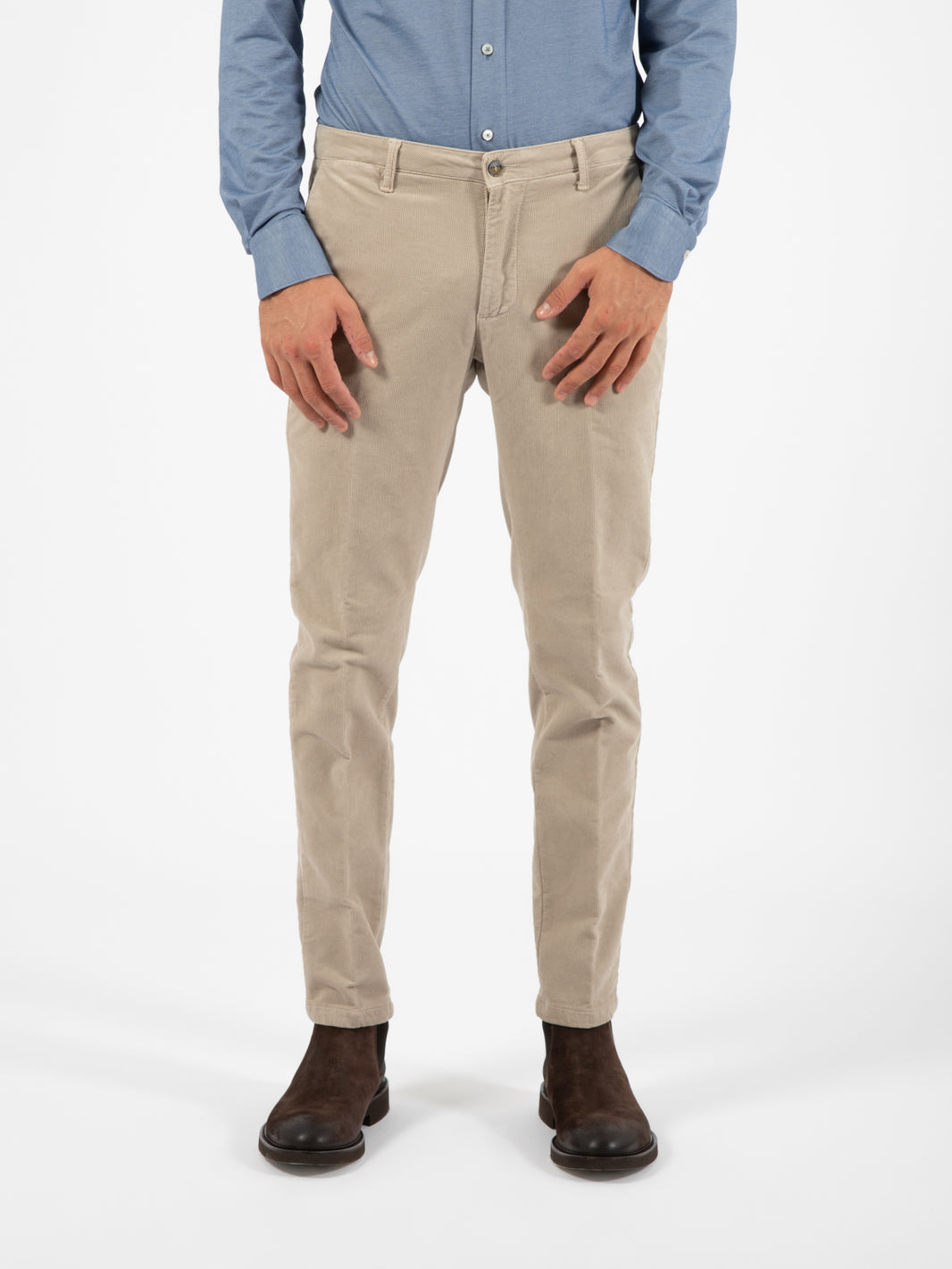 Pantalone velluto beige
