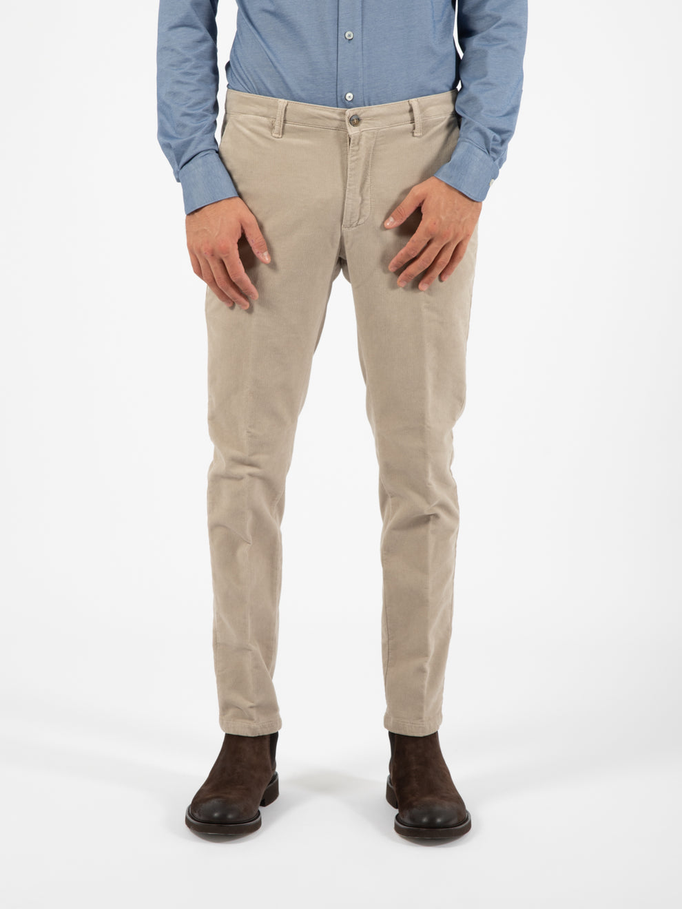Beige velvet trousers