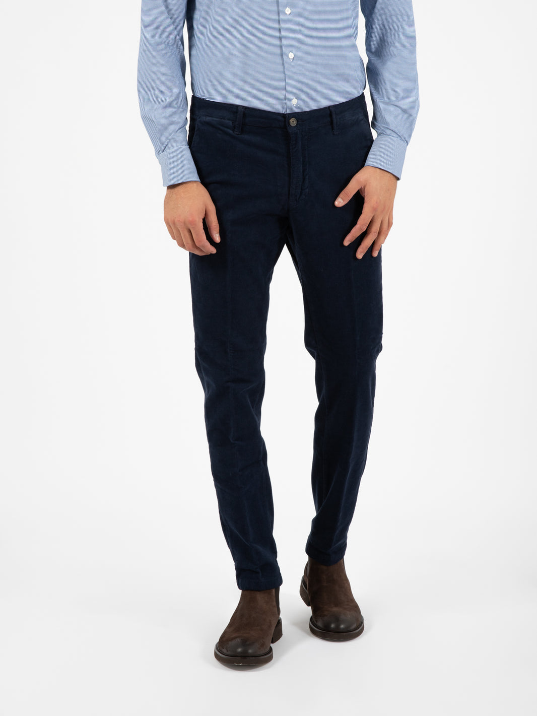 Pantalone velluto blu