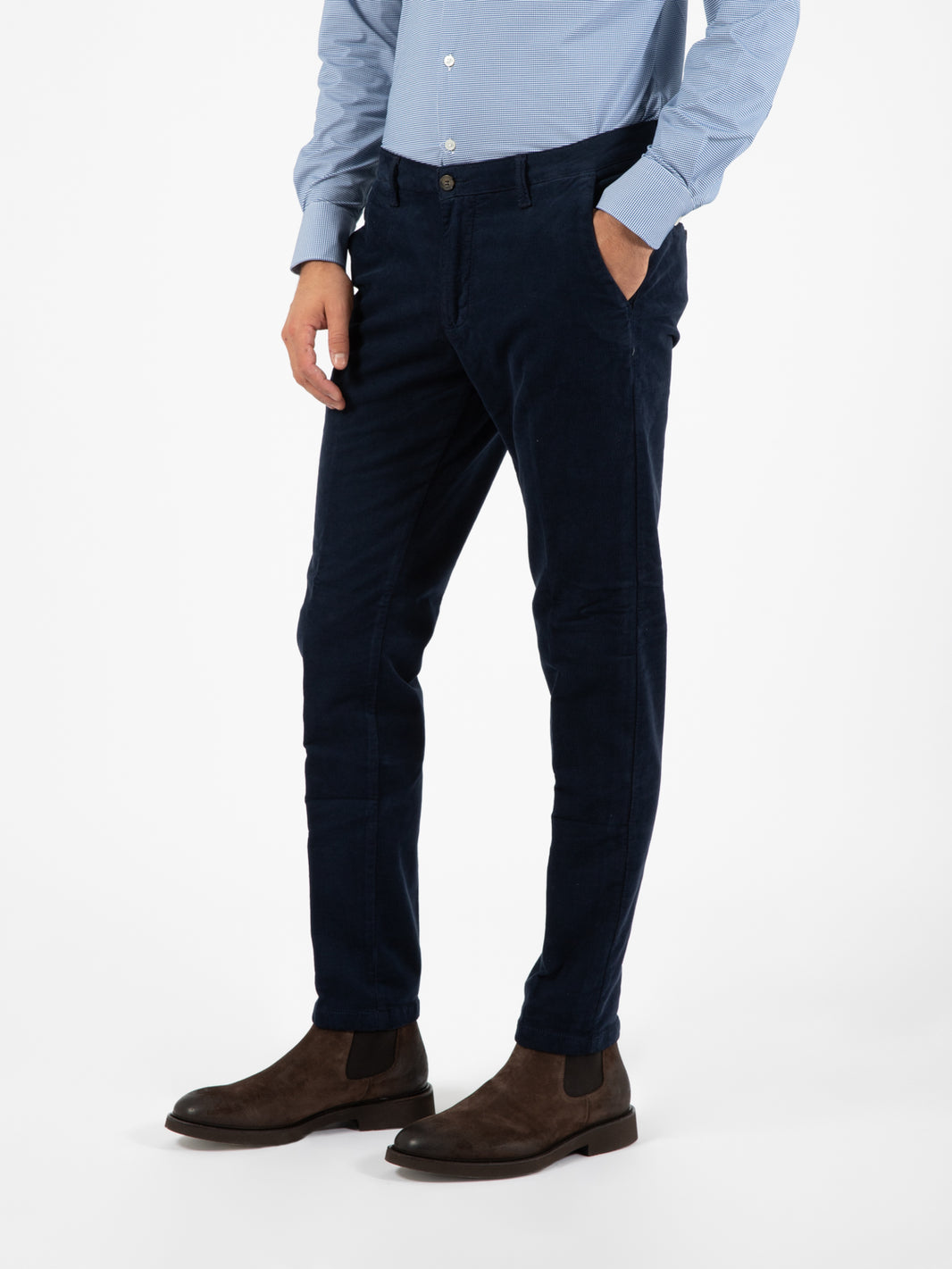 Pantalone velluto blu