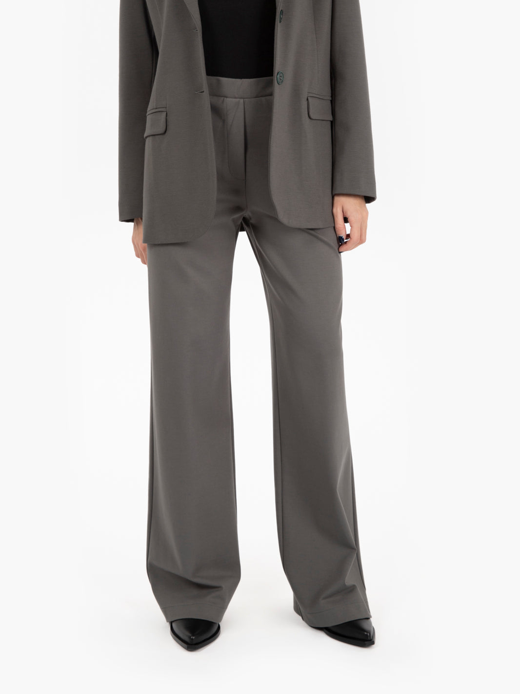 Pantaloni a palazzo punto milano verde militare