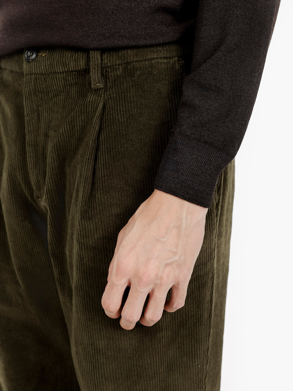 Pantaloni Abel in velluto a coste verde