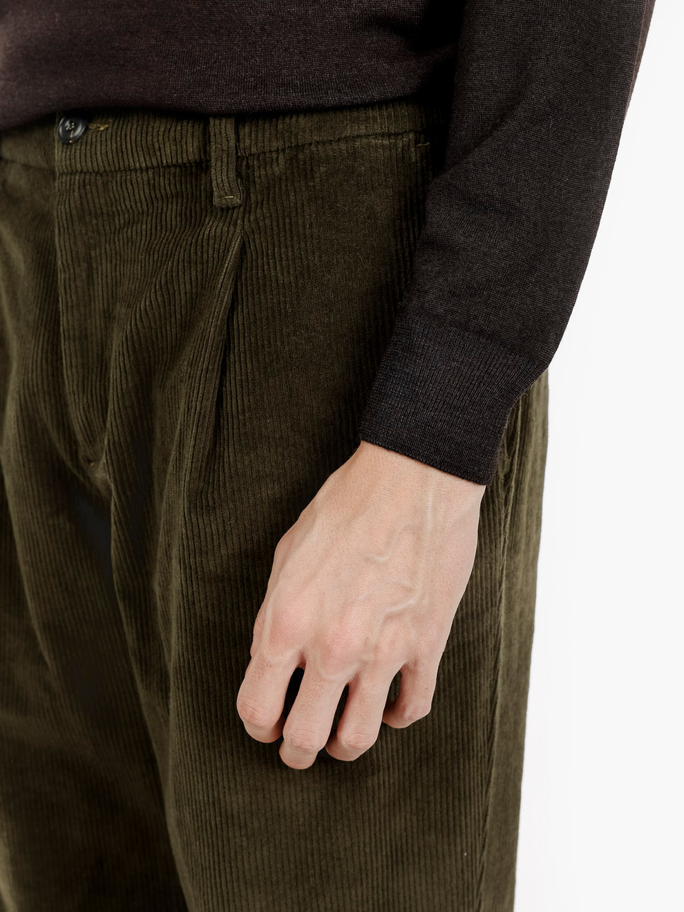 Pantaloni Abel in velluto a coste verde