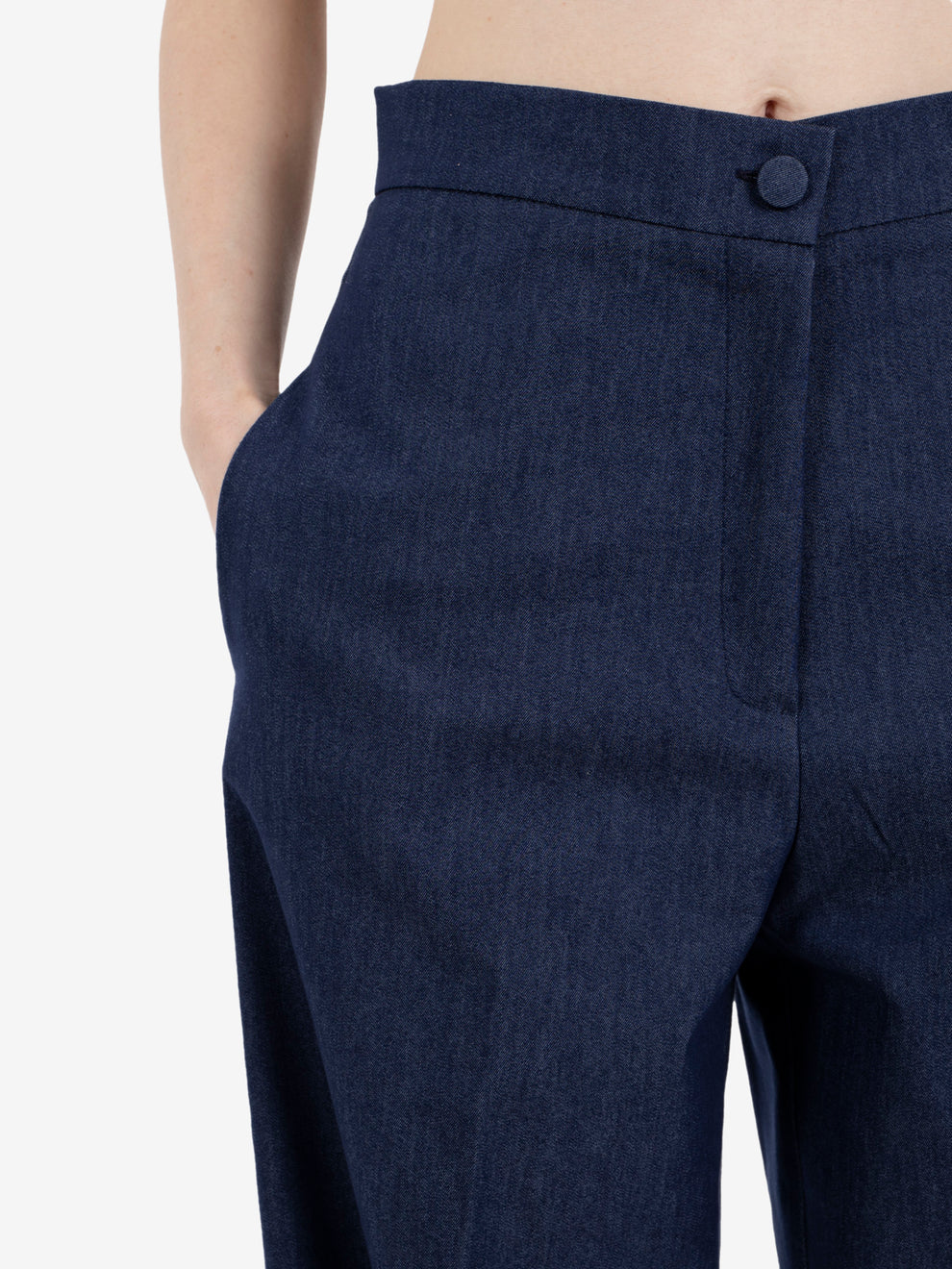 Pantaloni balloon fit denim blu