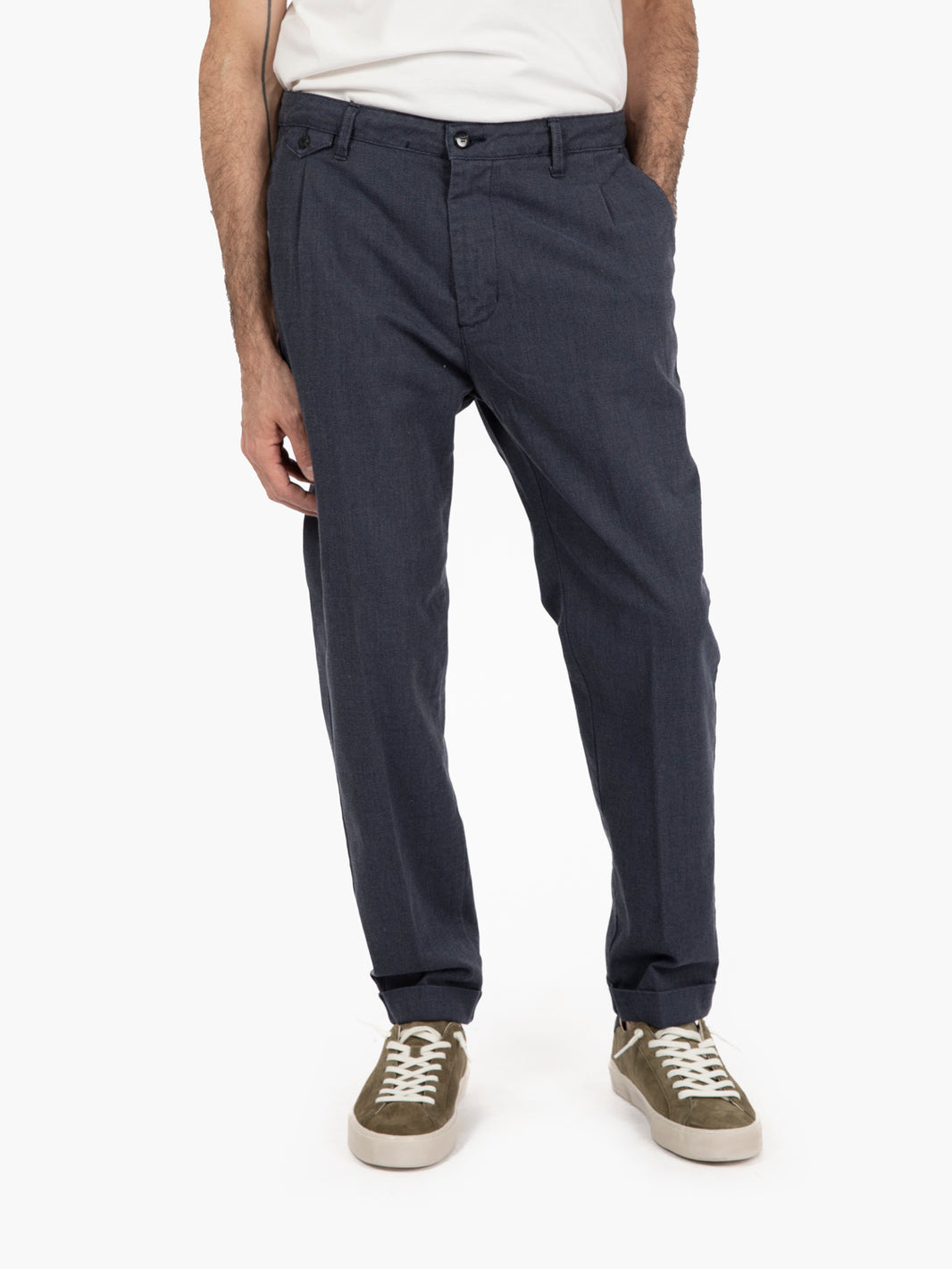 Bormio trousers in blue textured fabric