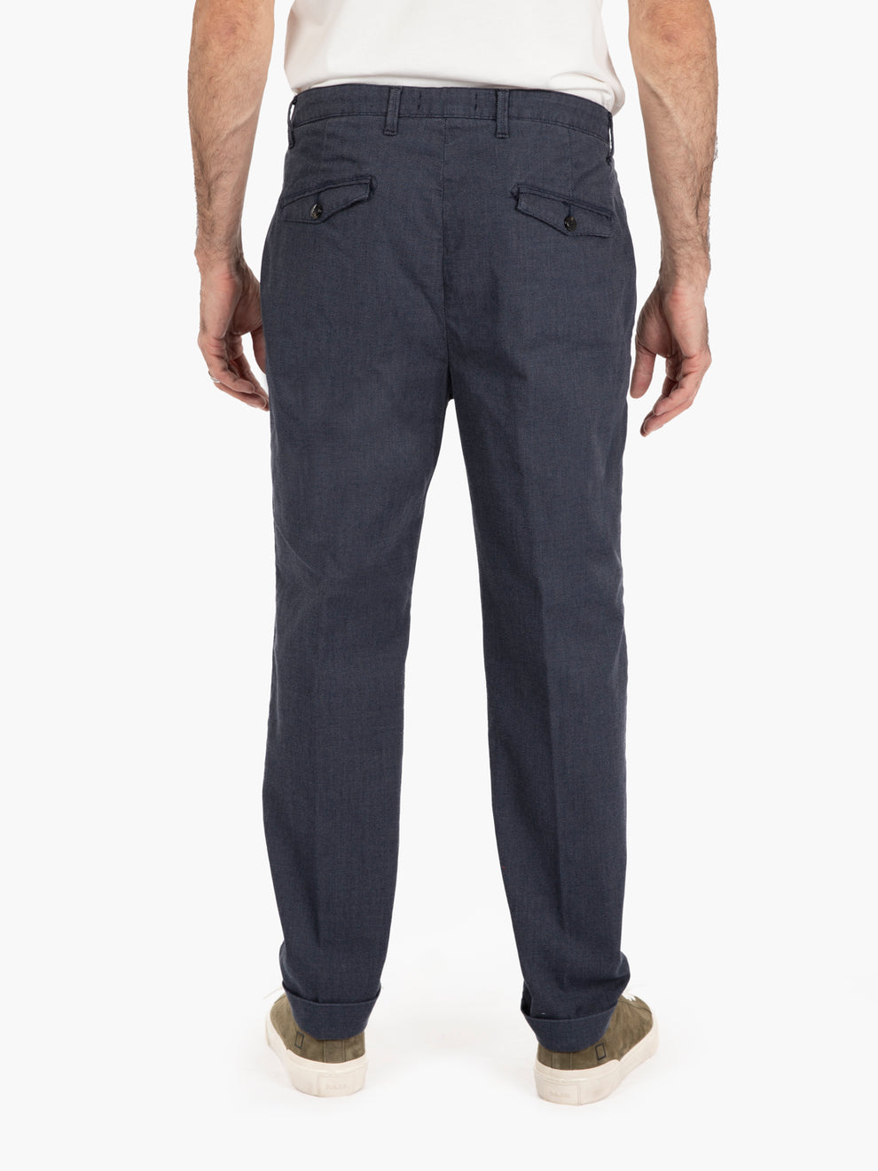 Pantaloni Bormio in tessuto operato blu