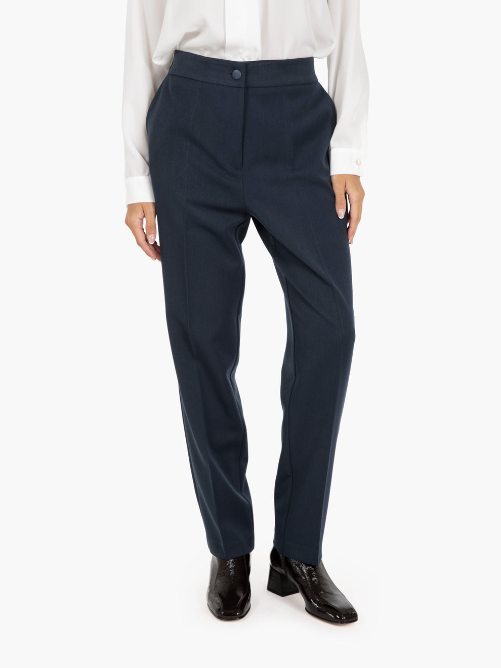 Pantaloni Capri con elastico blu