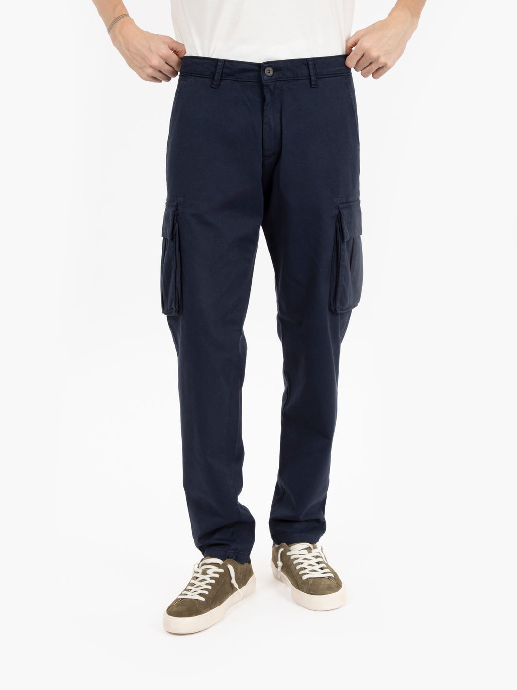 Pantaloni cargo effetto armaturato blu
