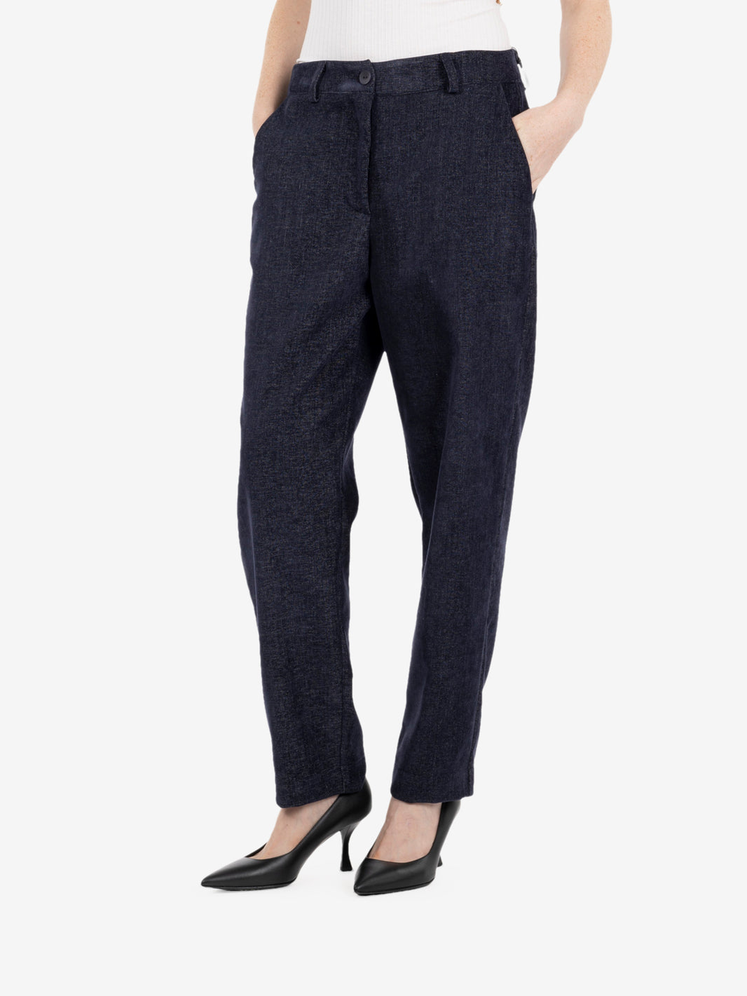 Pantaloni carrot fit blu