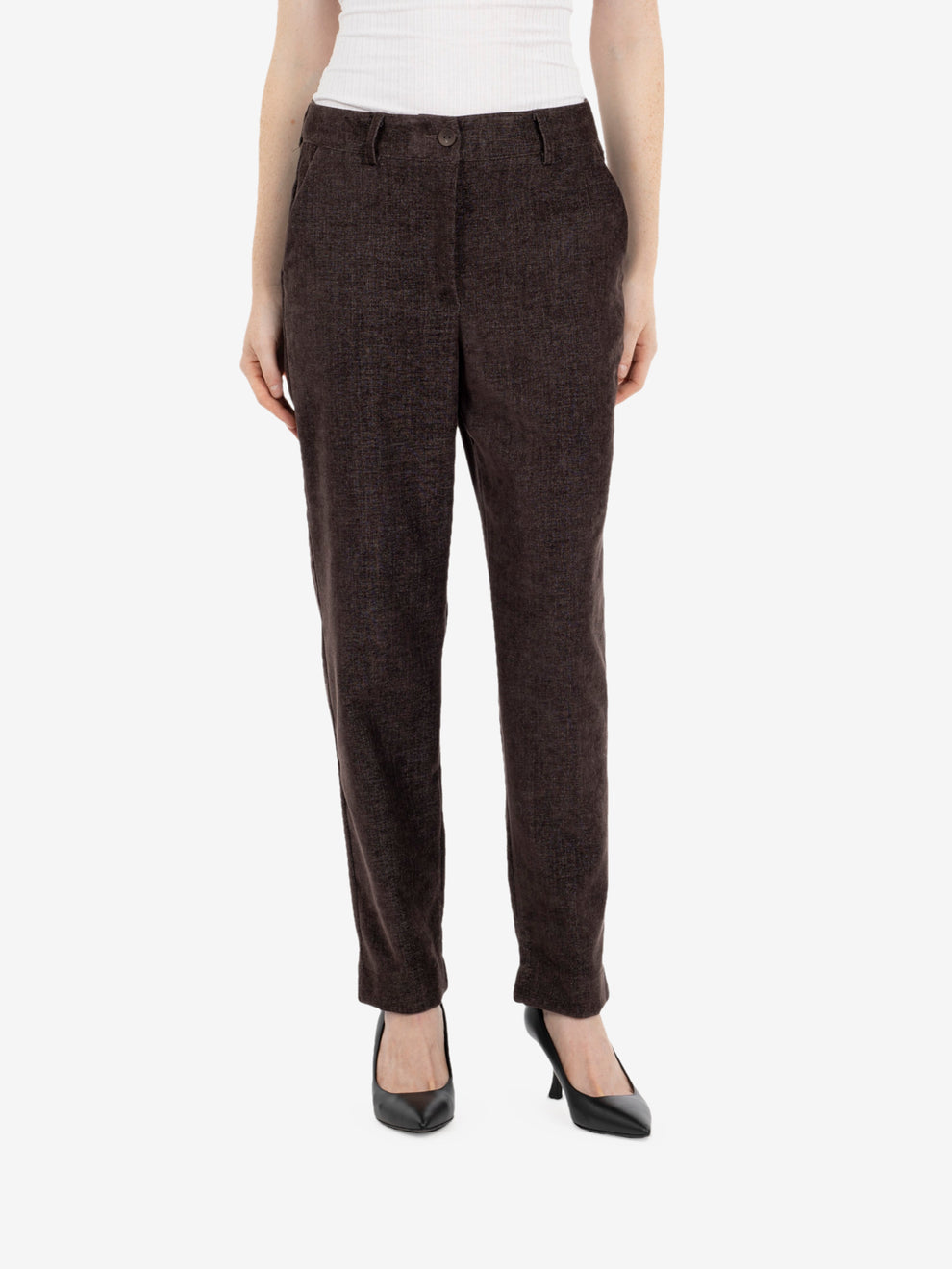 Pantaloni carrot fit marrone