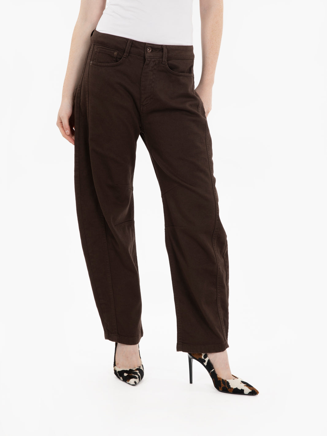 Pantaloni barrel fit Noemi moro