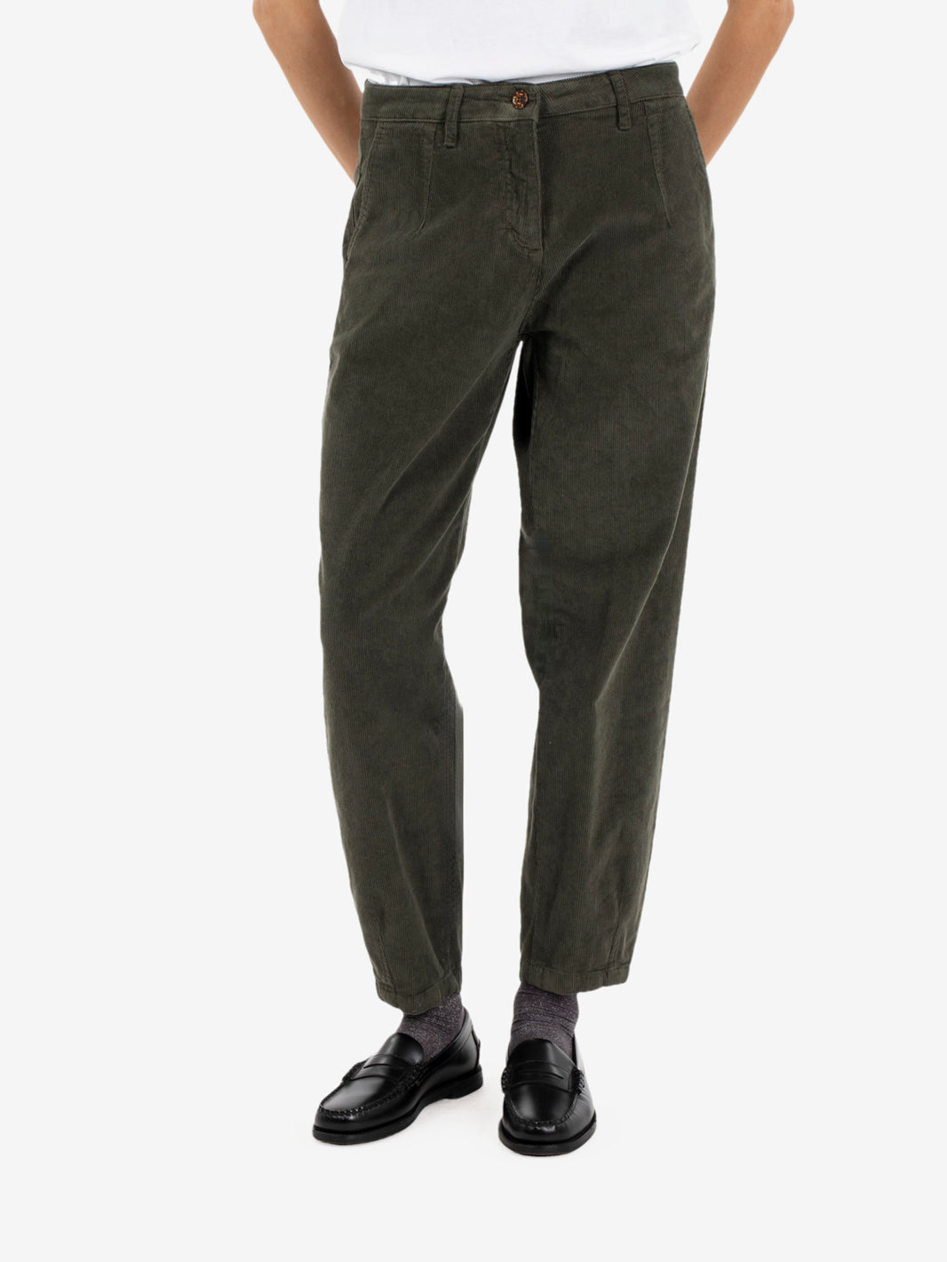 Carrot fit military velvet trousers