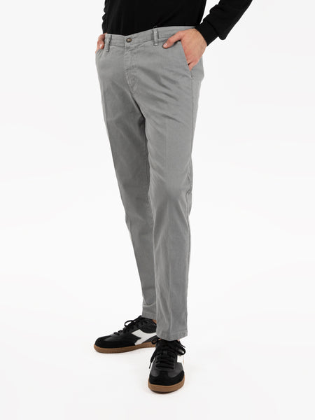 Pantaloni Cellena chino in cotone grigio