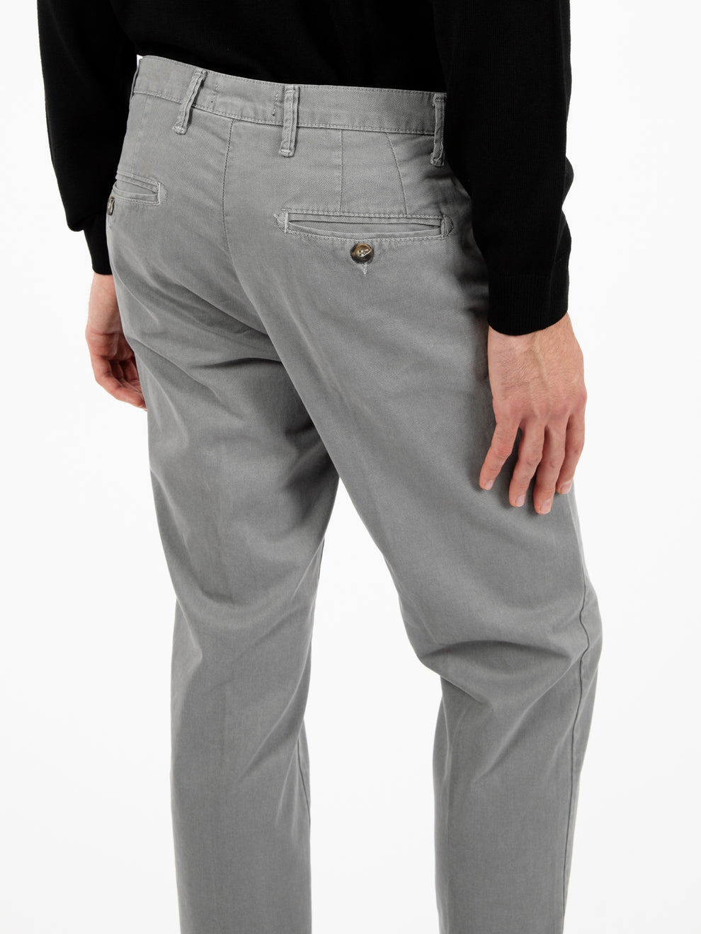 Pantaloni Cellena chino in cotone grigio