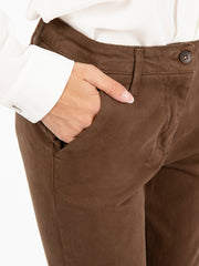 STIMM - Pantaloni chino Cuba in cotone marrone