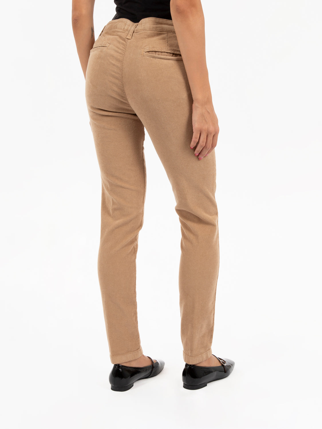 Pantaloni chino in velluto miele havana